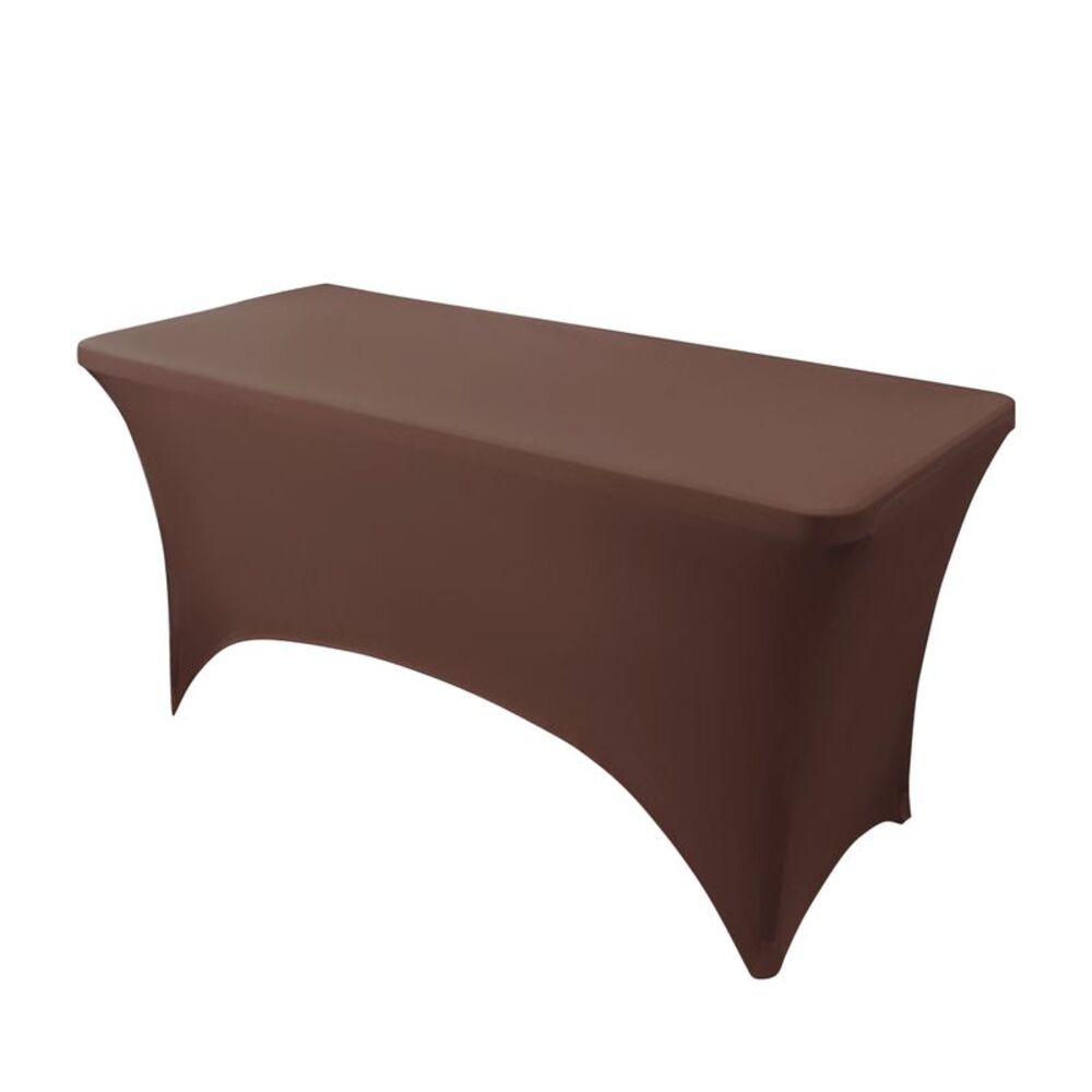 1 Pack Washable Rectangle Spandex Tablecloth, 4FT Coffee